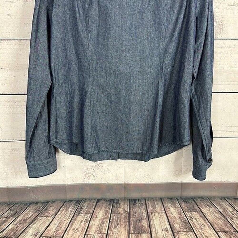 St John Top Shirt Womens 8 Blue Chambray‎ Denim Western Casual Button Capsule - Picture 6 of 10